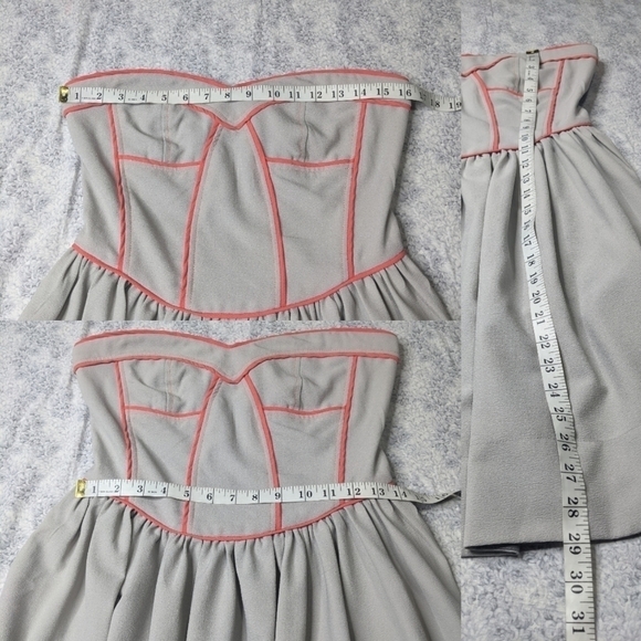 ✨3/$15  Bar lll grey peach strapless dress M - Picture 5 of 7